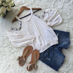Hollister Cold Shoulder Peasant Blouse